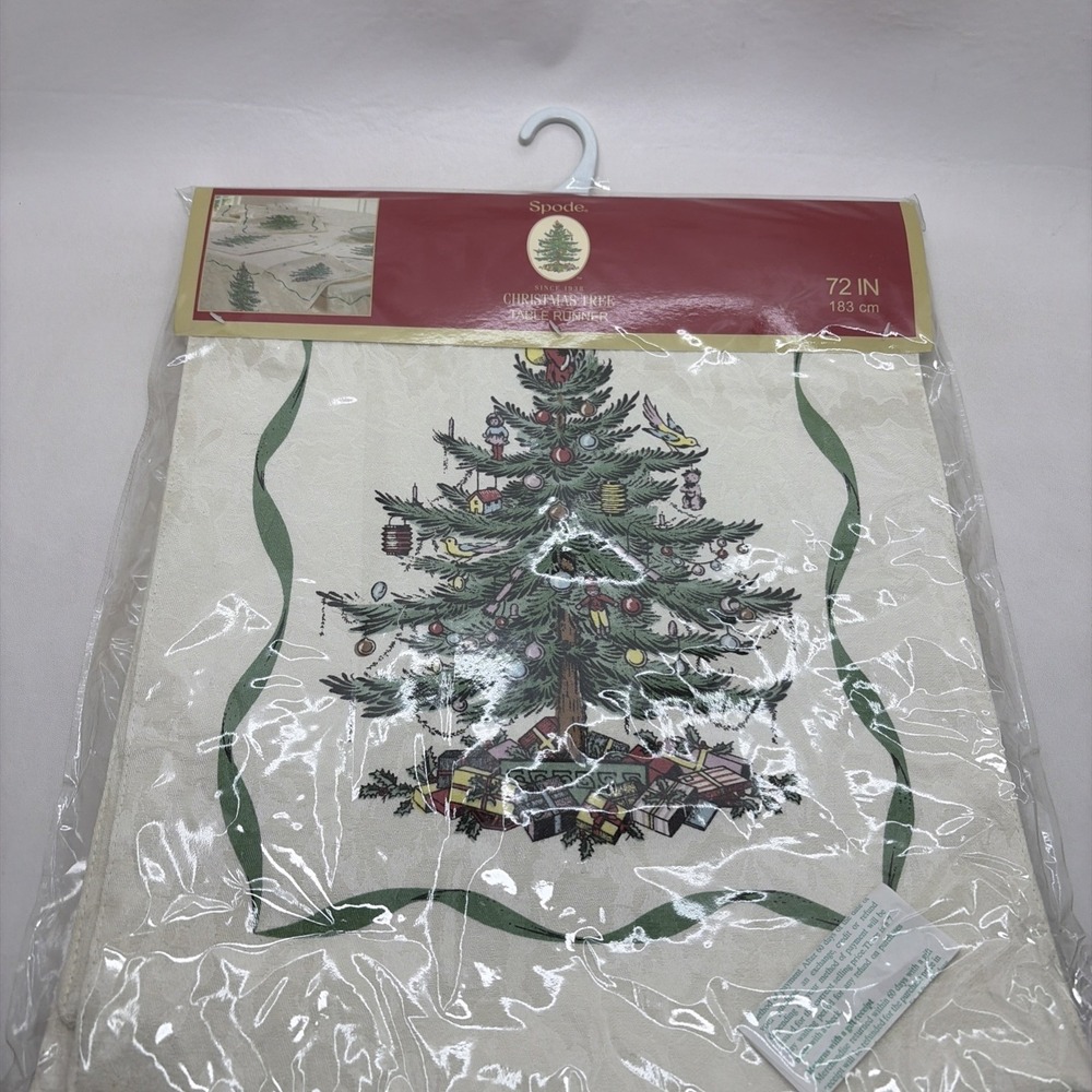 Spode Christmas 72" Vintage Table Runner Christmas Tree Holiday NEW